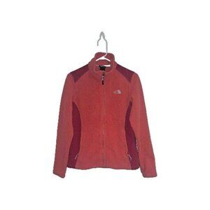 Northface Women's Medium Orange Pink Full Zip Fleece Jacket